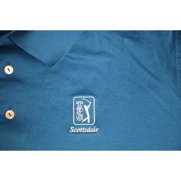 Peter Millar Golf Polo Shirt Men 2XL Blue Short Sleeve TCP Scottsdale Embroidery - Picture 5 of 10